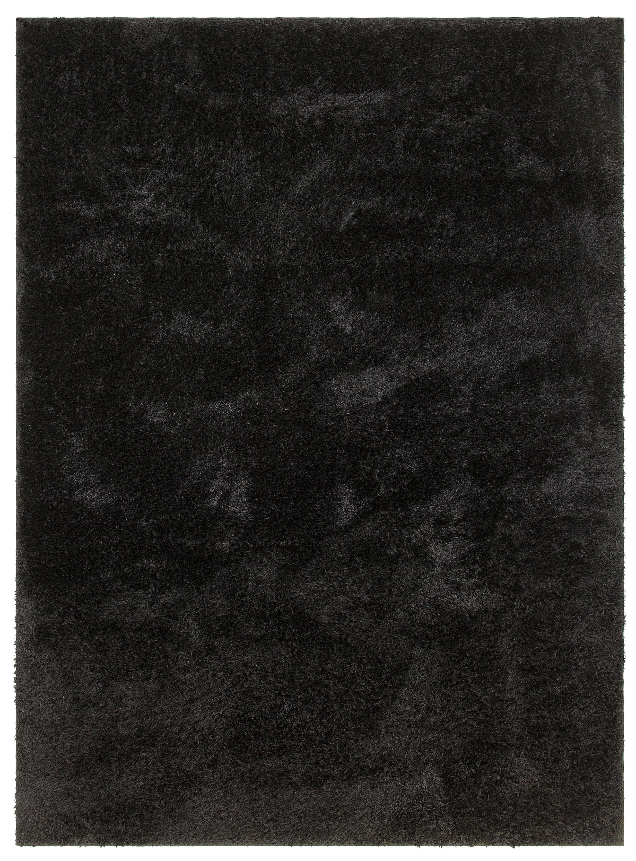 my schwarz Höhe: Uni Soft Mikro Hochflor-Teppich Weich, Ideal, Pflegeleicht, extra flauschig, Elegant, 30 mm, rechteckig, home, Microfaser,