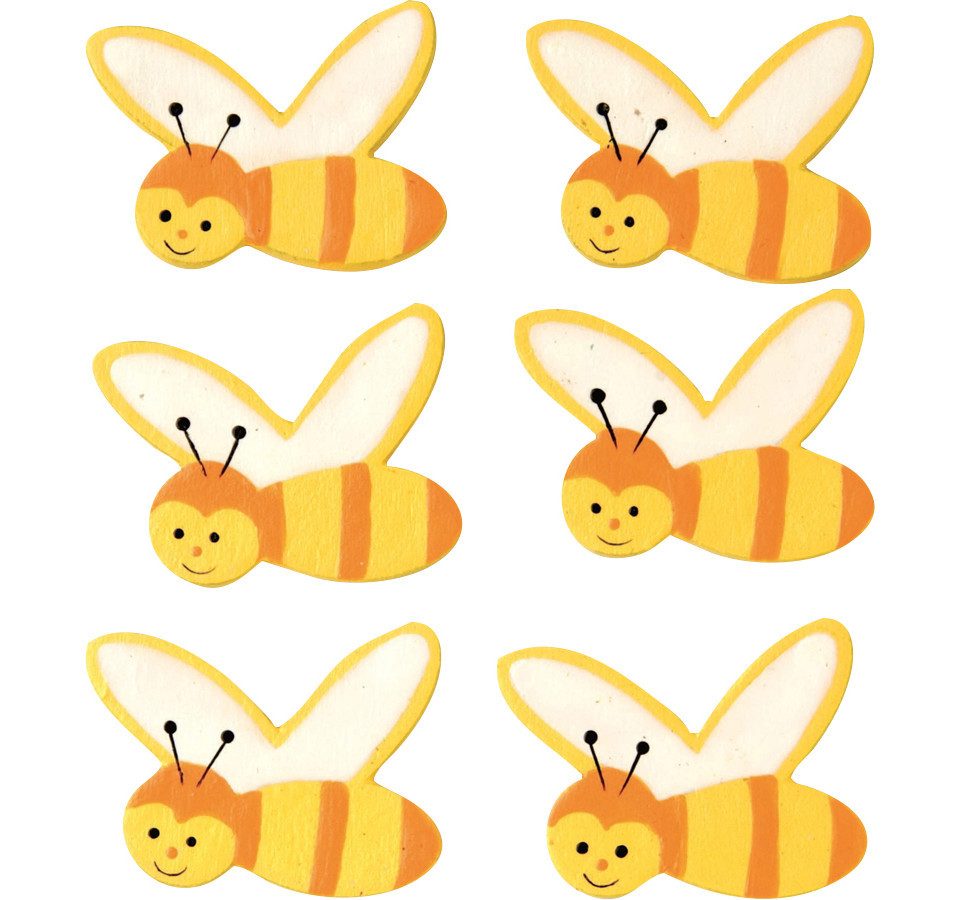 Glorex Streudeko Glorex Streuteile Bienen 6 Stück, gelb