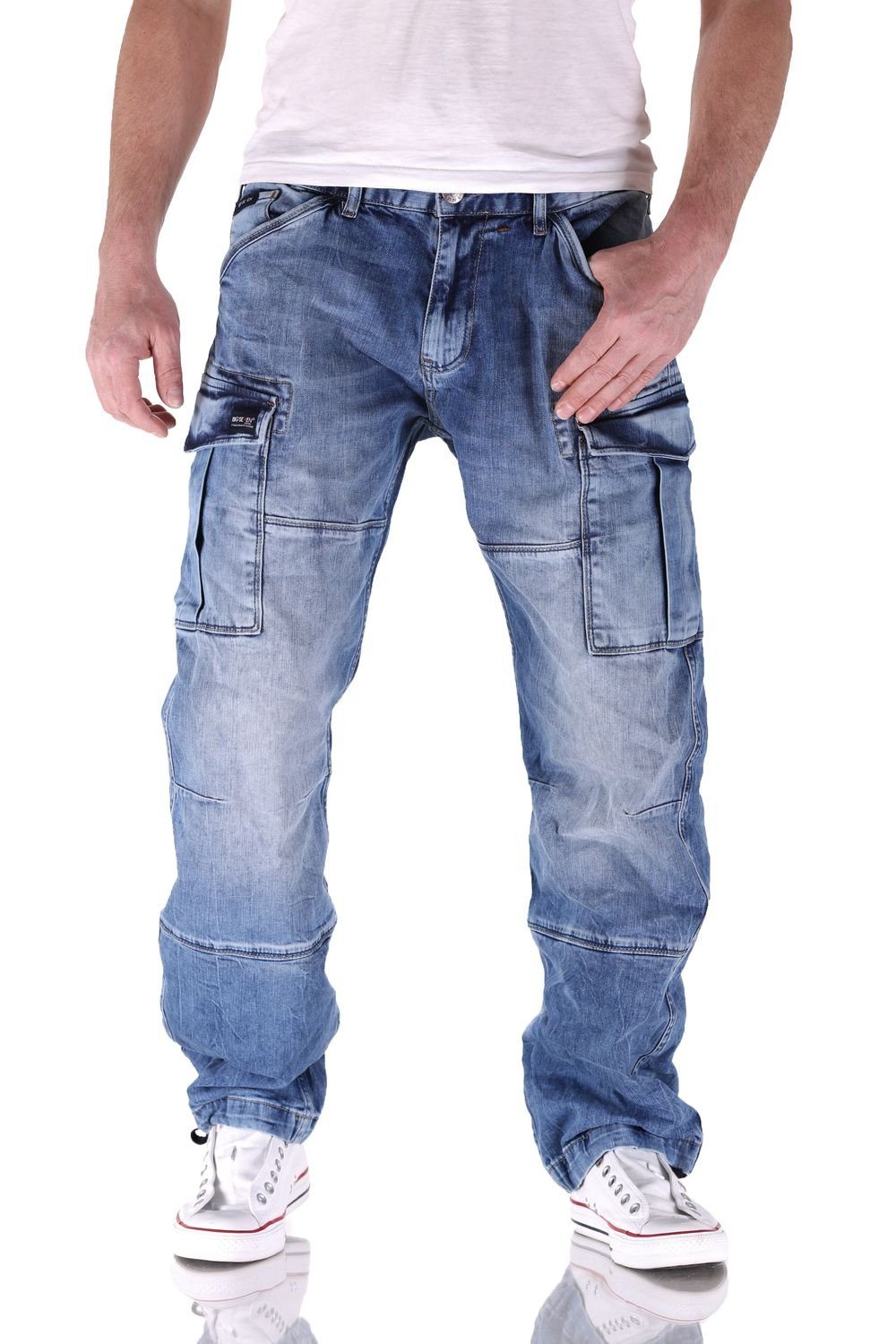 Big Seven Cargojeans Big Seven Brian Medium Blue Cargo Herren Jeans