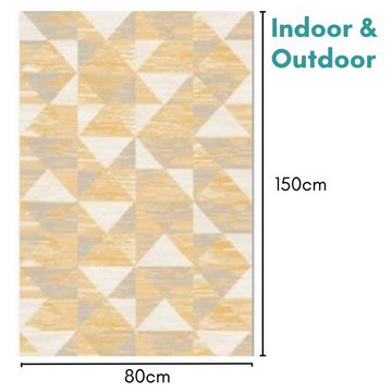 Teppich MY-RUG Outdoor-Teppich "Maeve" 150x80 cm, beige und gelb, Wohnando, rechteckig, Höhe: 6 mm, Sommerliches Design, für drinnen und draußen