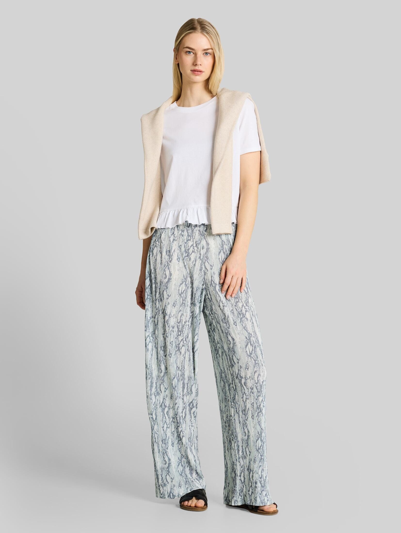 TOM TAILOR Denim Stoffhose Hosen & Chino Crinkle Wide Leg Hose mit Schlangenprint