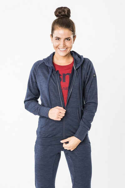 SUPER.NATURAL Sweatjacke Merino Hoodie W ESSENTIAL ZIP HOODIE optimaler Merino-Materialmix