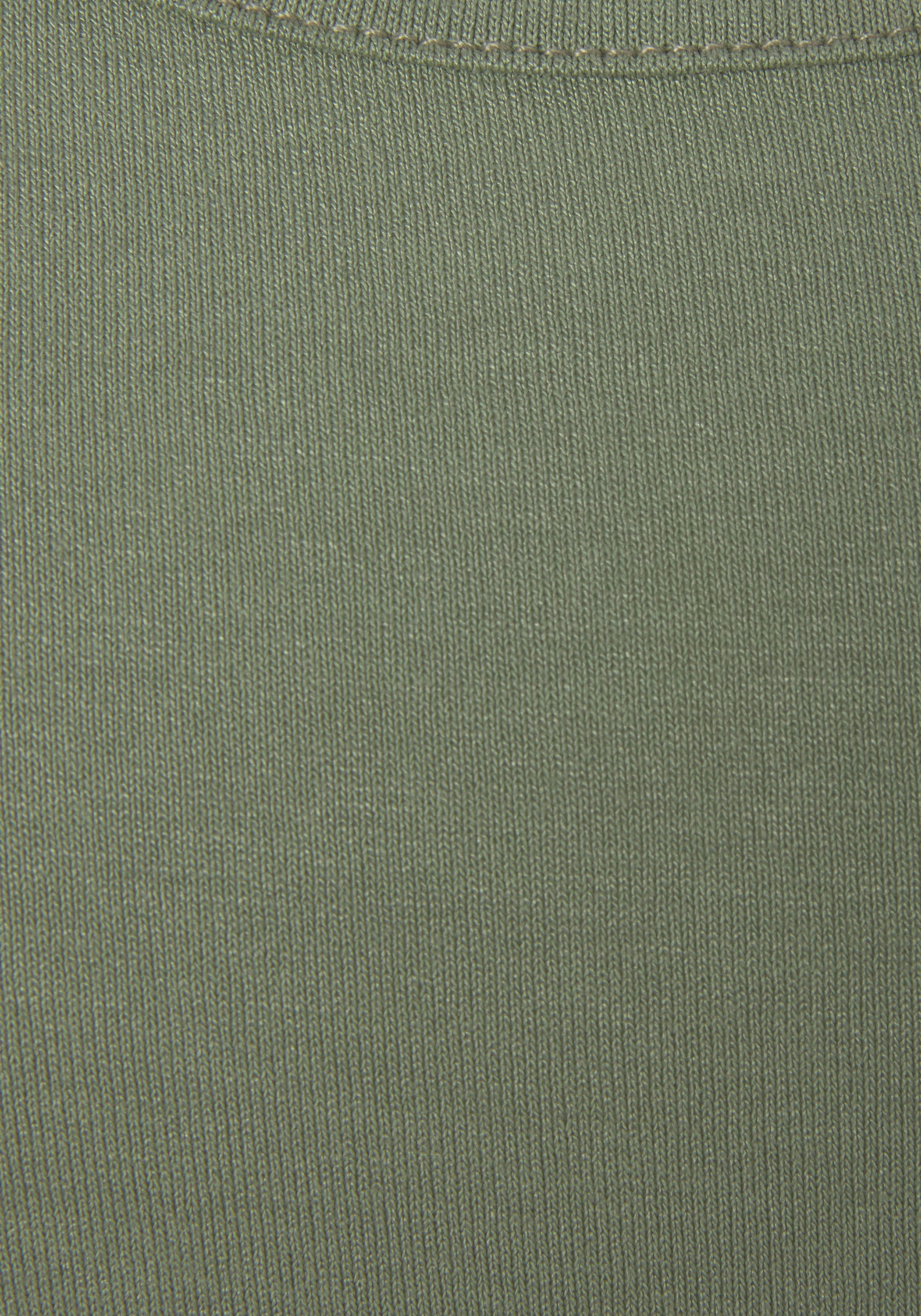 Dunkelgrün Viscosemischung aus T-Shirt weicher LASCANA