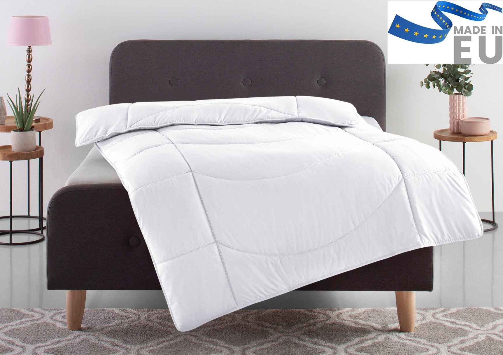 OTTO home Microfaserbettdecke Microlux, Bettdecke 135x200 cm und Übergrößen bis 240x220cm, Füllung: Feuchtigkeitsregulierende 3D Klimafaser (Polyester), Bezug: Microfaser-Feinbatist, fest versteppter Bezug - keine Bettwäsche nötig, Sommer, Winter