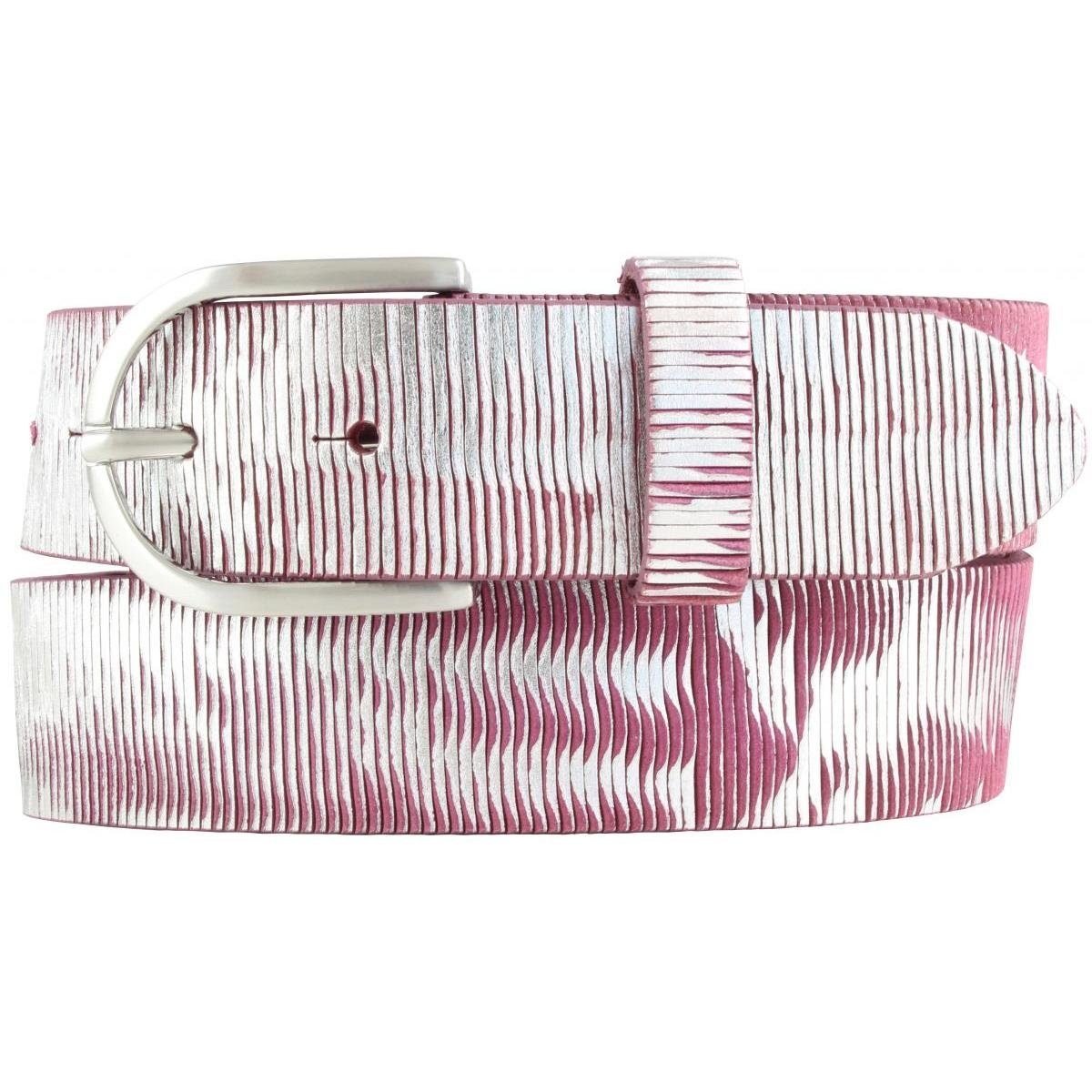 BELTINGER Ledergürtel Damen-Gürtel aus Vollrindleder Metall-Optik 4,0 cm - günstig online kaufen