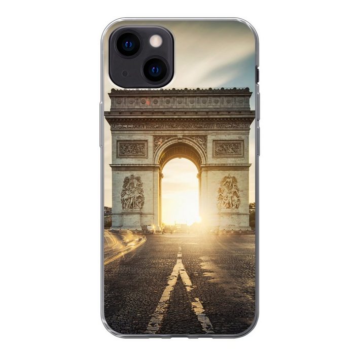 MuchoWow Handyhülle Paris - Arc de Triomphe - Sonne Handyhülle Apple iPhone 13 Smartphone-Bumper Print Handy