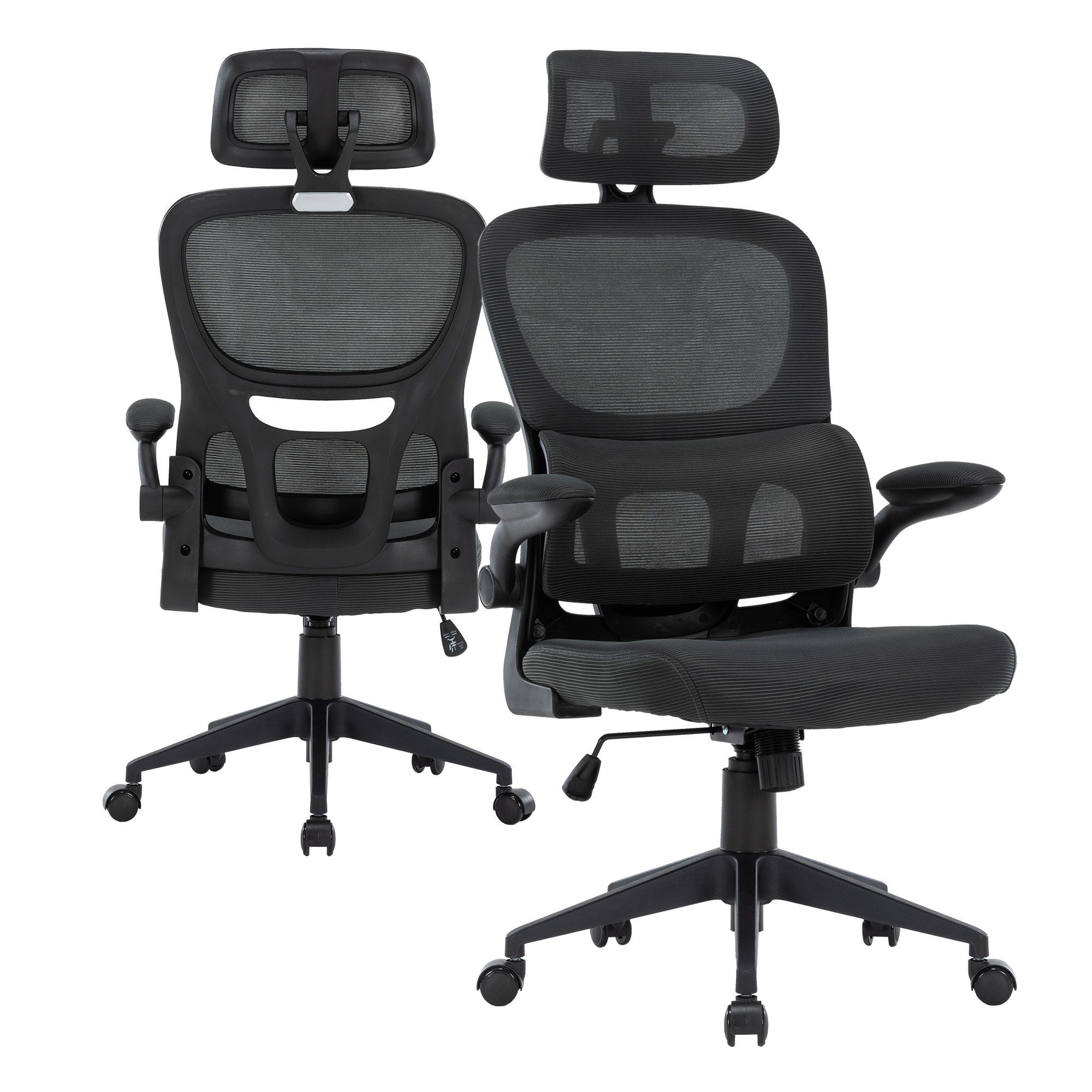 TRISENS Drehstuhl Bruno (1 Stück), Drehstuhl in moderner Mesh-Optik mit ergonomischer Rückenlehne