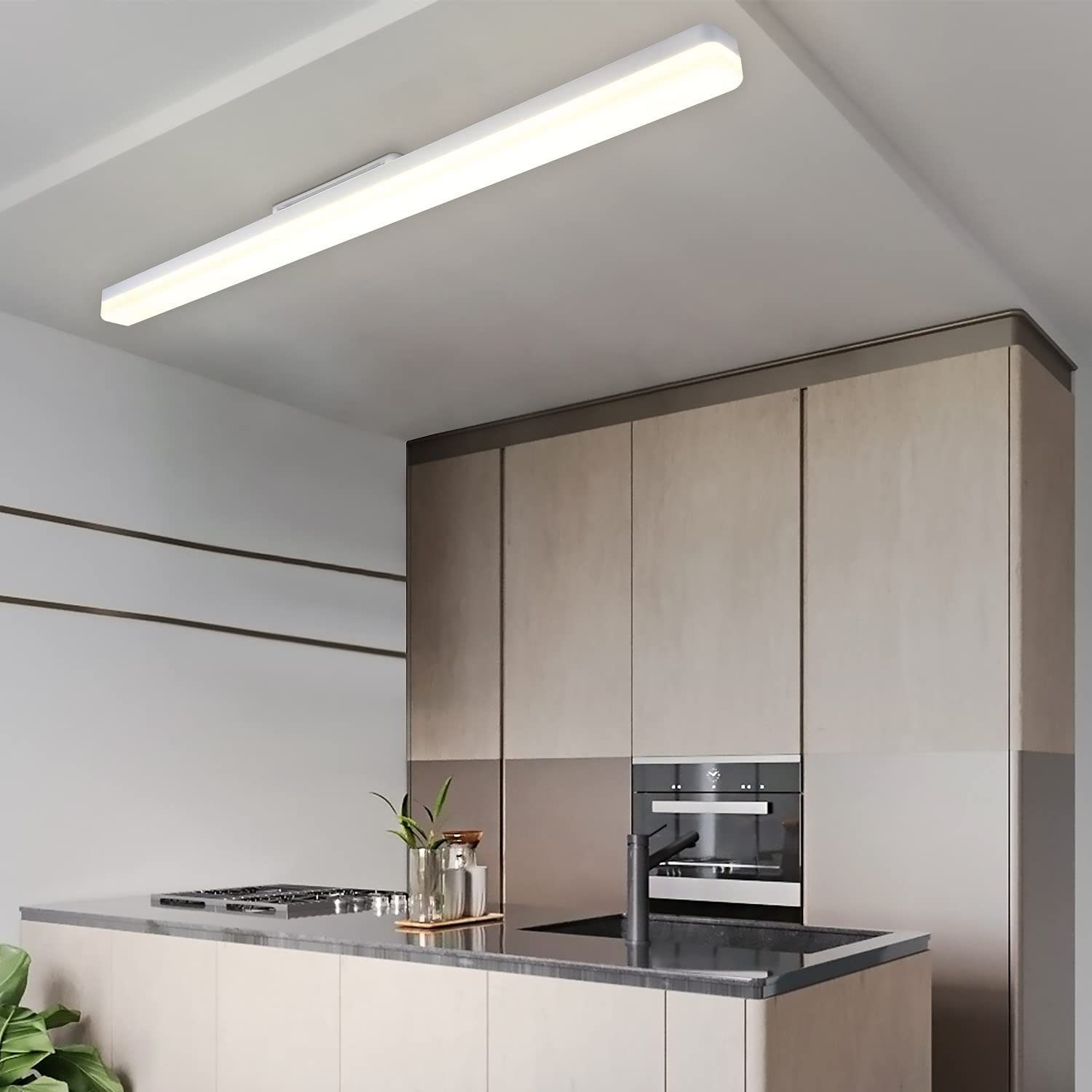 LED weiß Tageslicht Deckenleuchte Tageslichtlampe Indoor Wohnzimmer, für LED 4000K integriert, fest Nettlife Küche 90cm