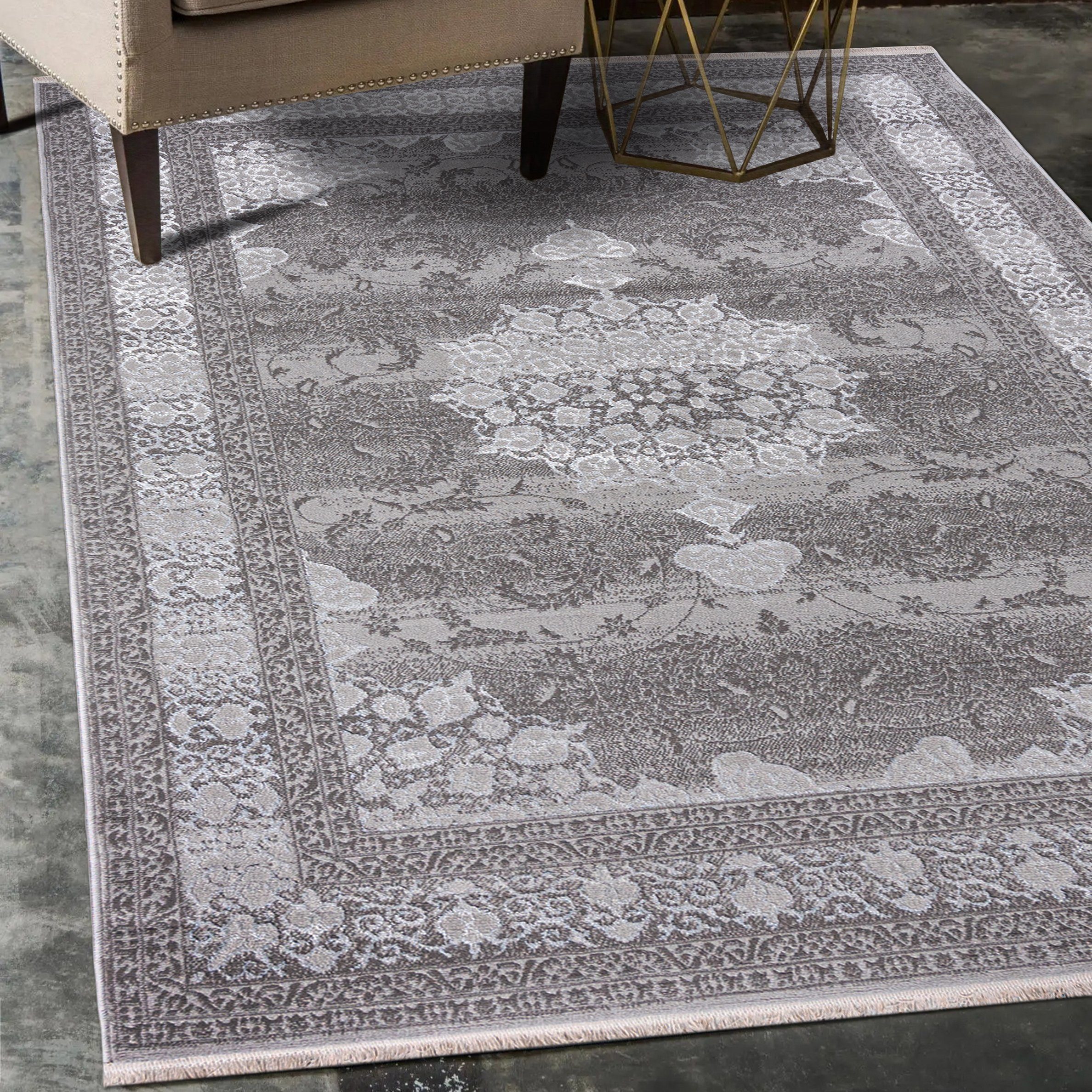 Orientteppich Orientalisch Teppich mit Fransen, Mazovia, 80 x 150 cm,  Kurzflor, Fransen, Orientteppich, Vintage, Der Teppich wurde in der Türkei  hergestellt