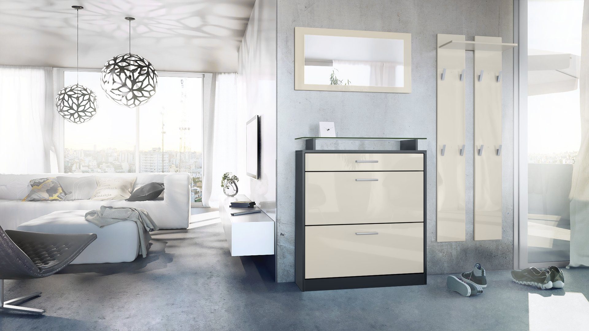 Vladon Garderoben-Set Loret, (Garderobenset bestehend aus günstig online kaufen