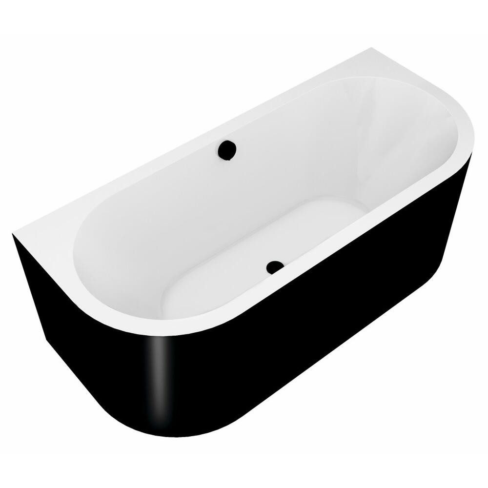 Polysan s.r.o. Badewanne VIVA R MONOLITH asymmetrische Badewanne 180x75x60cm, weiß/schwarz, (1-tlg)