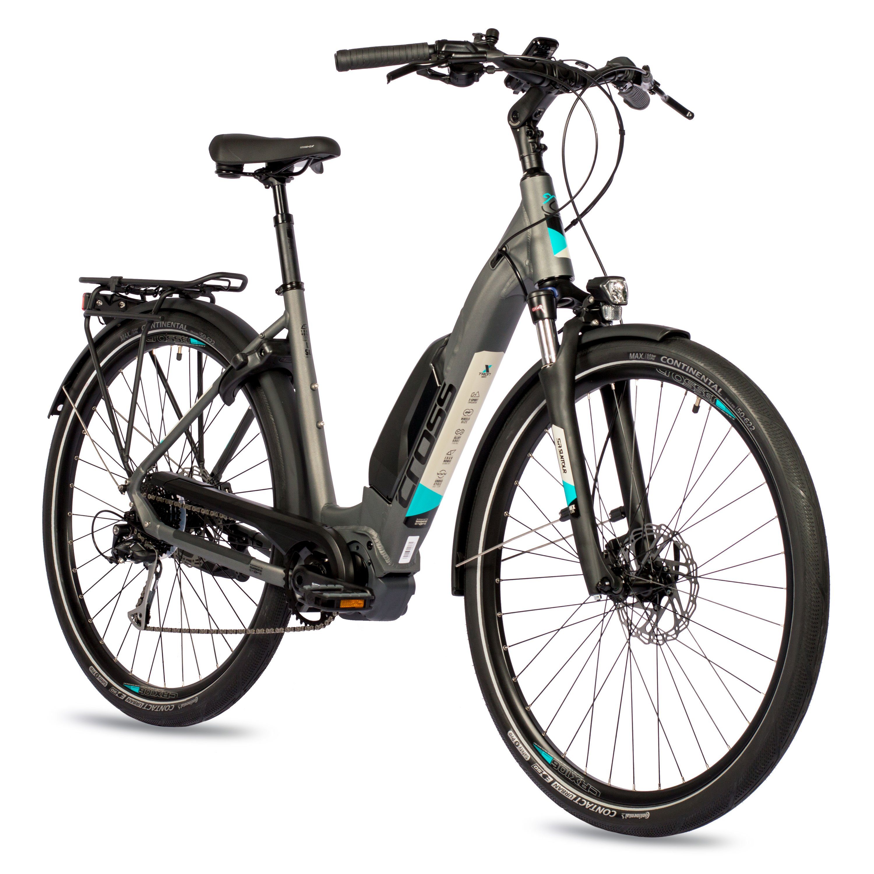 Airtracks E-Bike Trekkingrad 28 Zoll E-Bike Trekking Fahrrad LS WAVE X-Tron SR1 SHIMANO STеPS E6100, 9 Gang, Kettenschaltung, Mittelmotor, 504 Wh, Trekking Fahrrad SHIMANO ALIVIO - 45cm 50cm 55cm