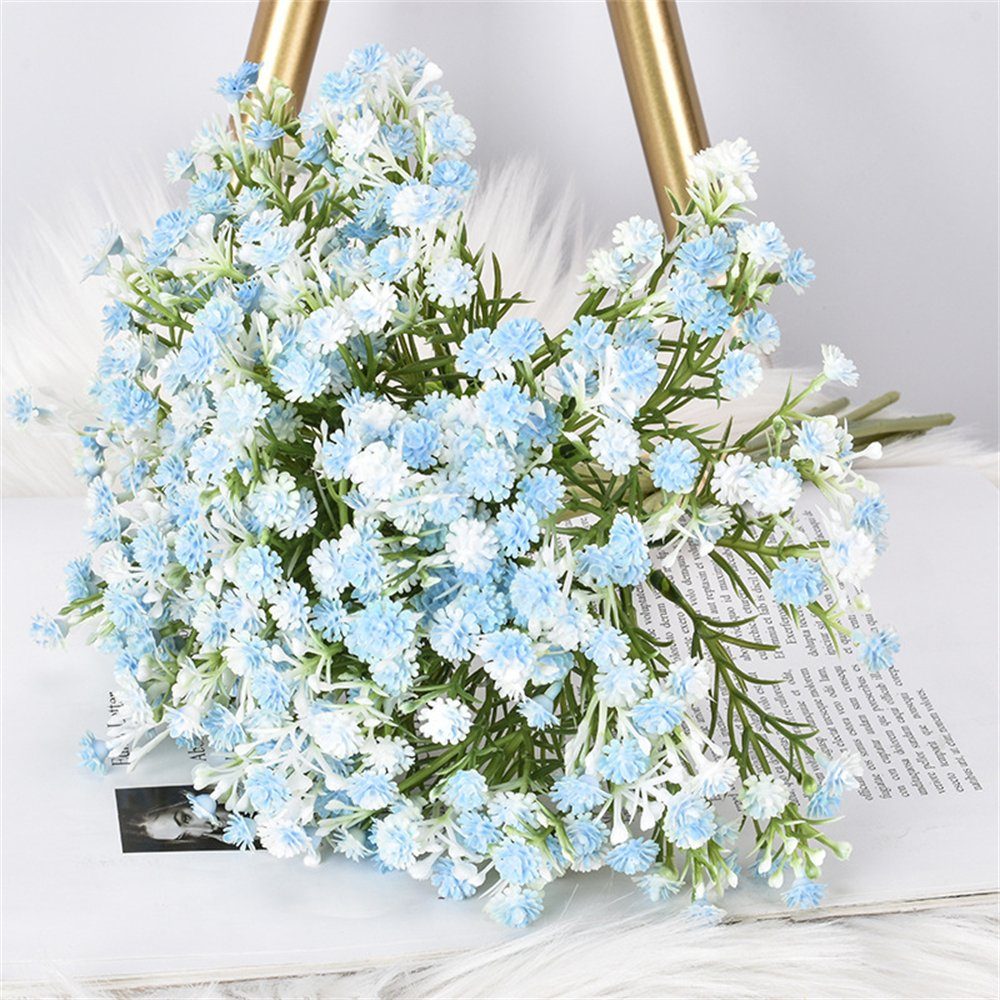 Heimdekoration Blumen, Hochzeitsgeschenk Blau Kunstblumenstrauß Künstliche gefälschte Rouemi Blumen,