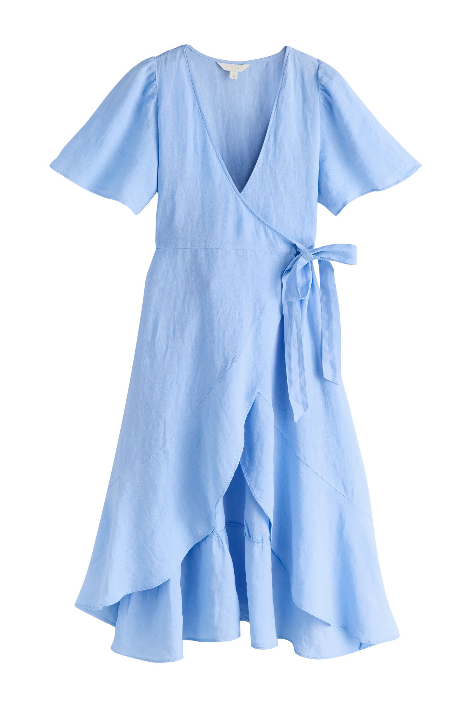 Next Midikleid Midikleid in Wickeloptik aus 100 % Leinen (1-tlg)