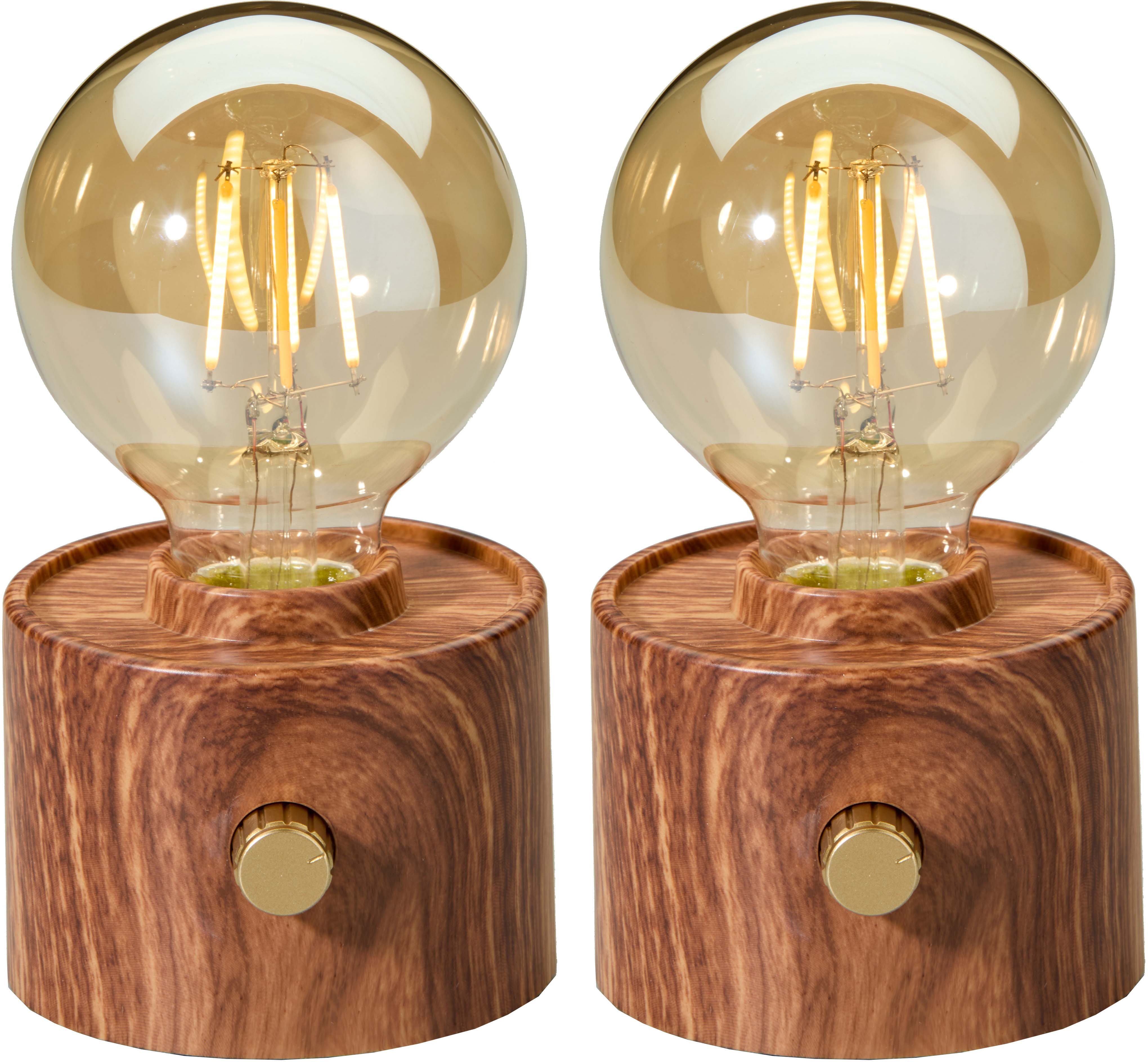 Northpoint LED Nachttischlampe Vintage Akku LED Tischlampe mit USB-C dimmbar