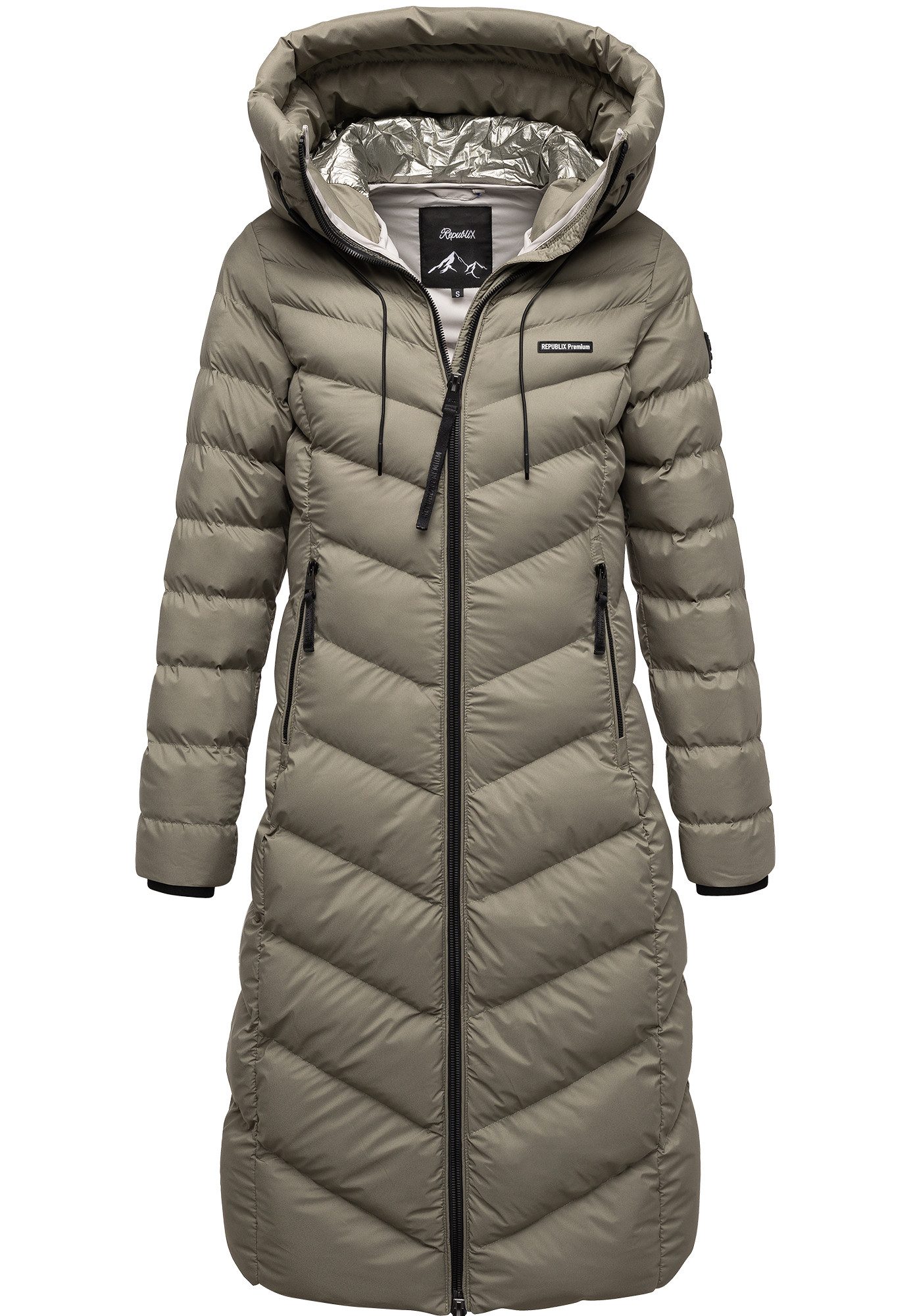 REPUBLIX Winterjacke KAIA Damen Gefütterte Winter Jacke Mantel Parka mit großer Kapuze