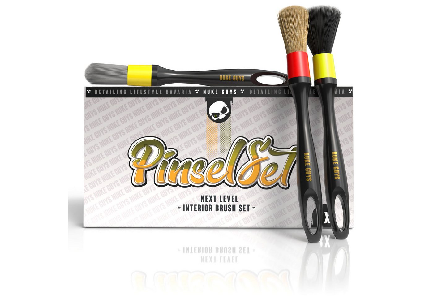 Nuke Guys Autowaschbürste Reinigungspinsel Auto Nuke Guys Interior Brush Set, Auto Innenraumreinigung, (3-tlg), Detailing Pinsel - Innenraum Pinselset