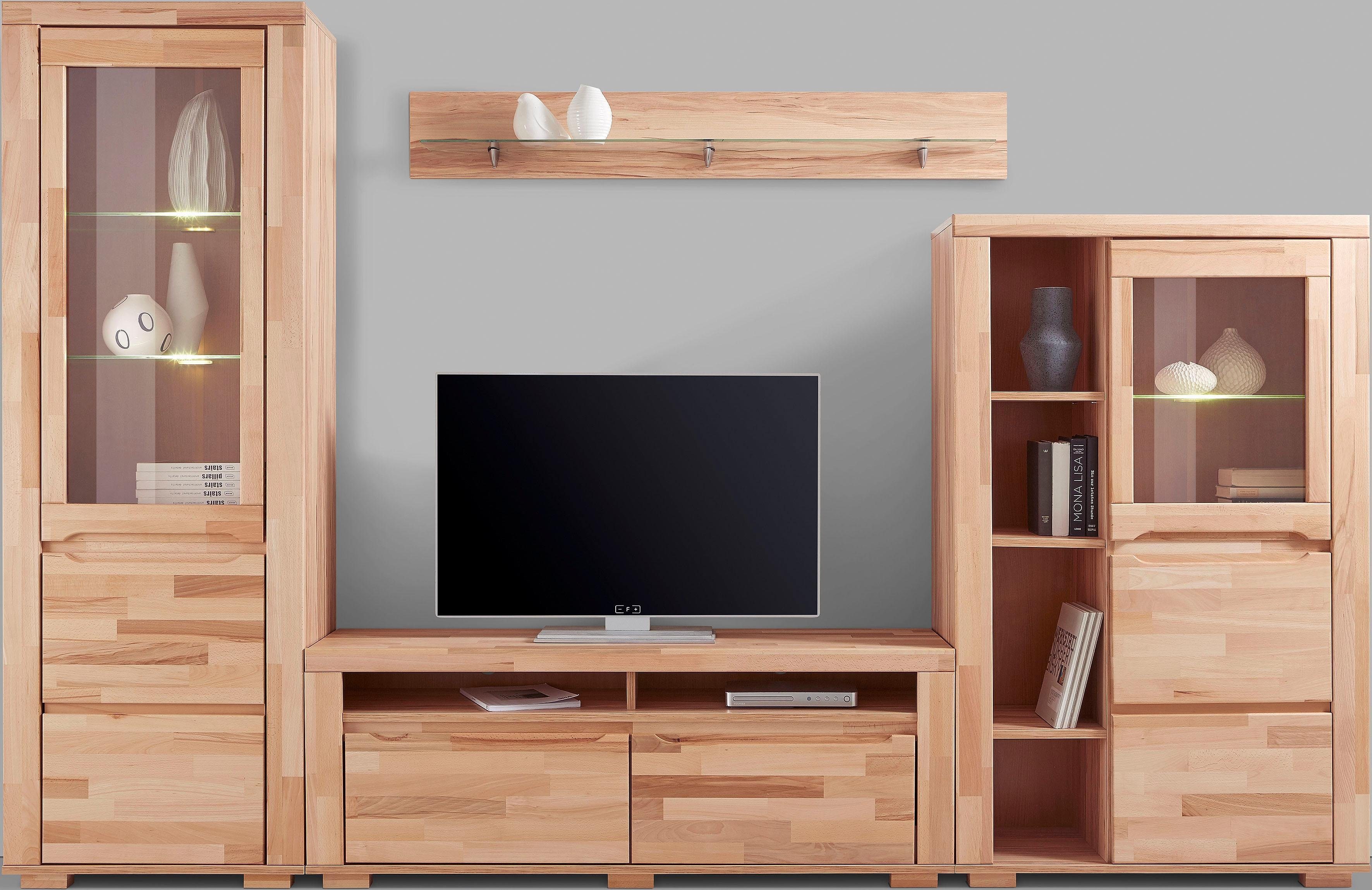Home affaire Wohnwand Denis, (Set, 4-St), teilmassives Holz
