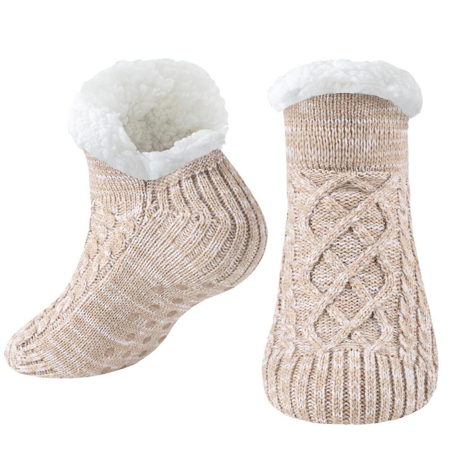LuxusKollektion Kuschelsocken Kuschelsocken Damen Herren Khaki 36-44