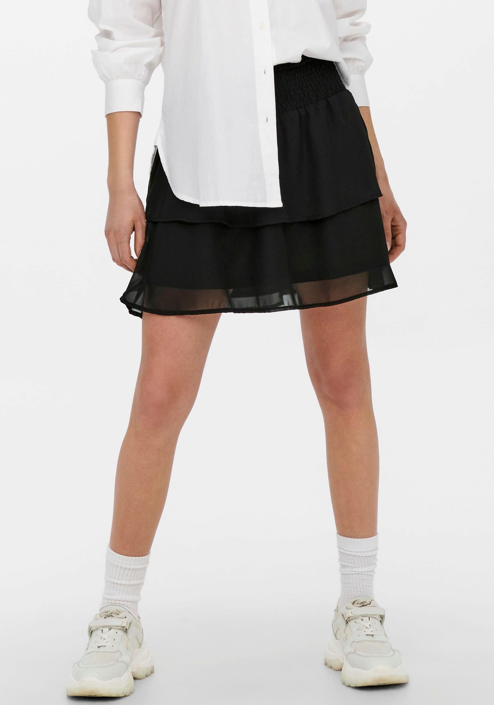 LAYERED ONLANN SMOCK STAR SKIRT ONLY Minirock black