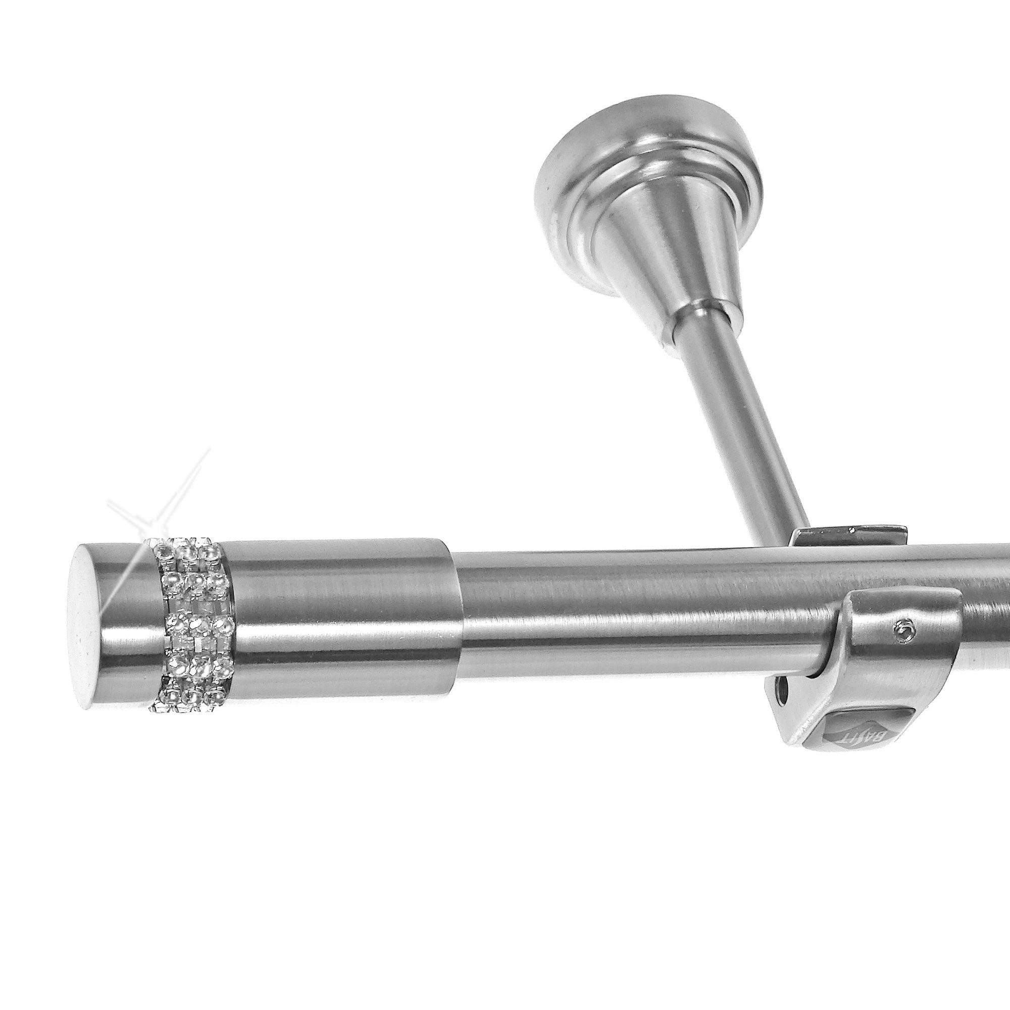 BASIT Gardinenstange Edelstahloptik 20mm mit Wandträgern günstig online kaufen