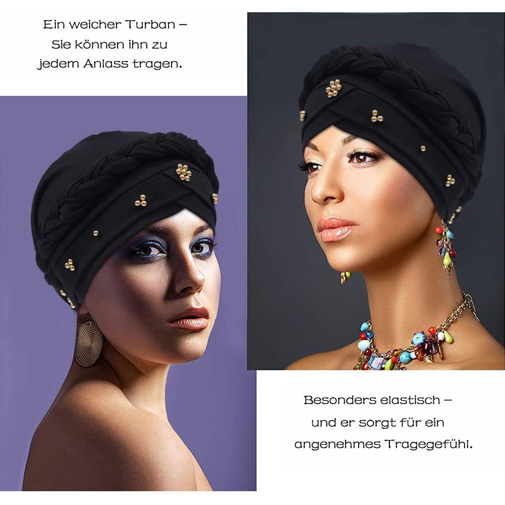 Zaewry Kopftuch Damen-Turban – Vorgebundener Chemo-Kopftuch, Beanie, Mütze, mit gedrehter – Kopfbedeckung für Krebspatientinnen