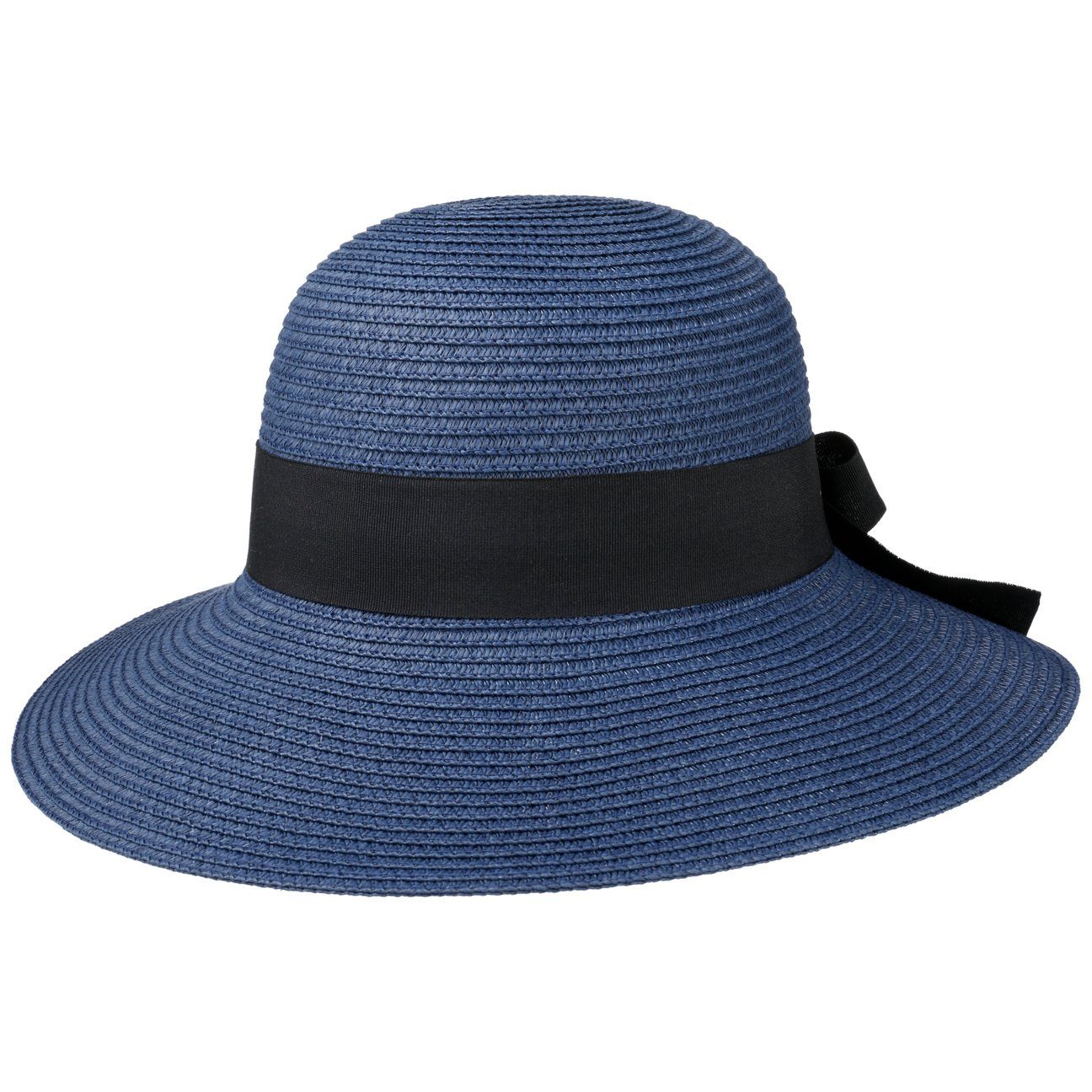 blau mit (1-St) Ripsband Sonnenhut Lipodo Damenhut