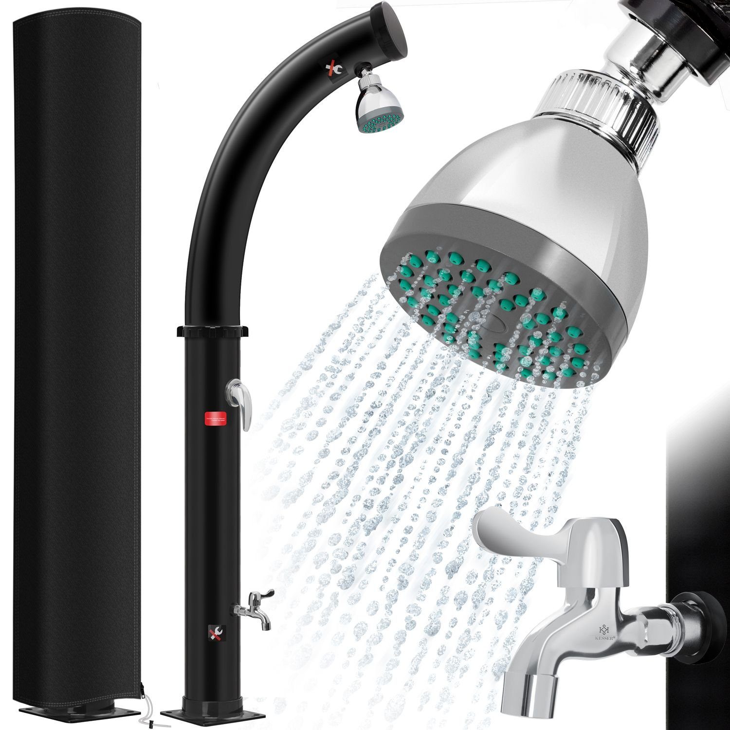 KESSER Solardusche, Solar Gartendusche Bogen warmes Wasser 20 Liter max