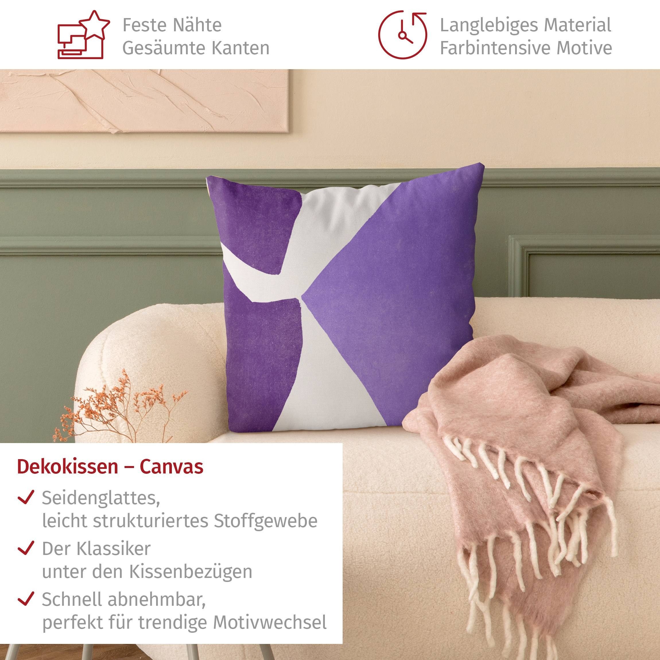 Bilderdepot24 Dekokissen drinnen Kissenhülle/ Sofakissen/ Zierkissen Kissenhülle violett Muster, Bezug mit / ohne Füllung Zierkissen Outdoor Sofa Bett