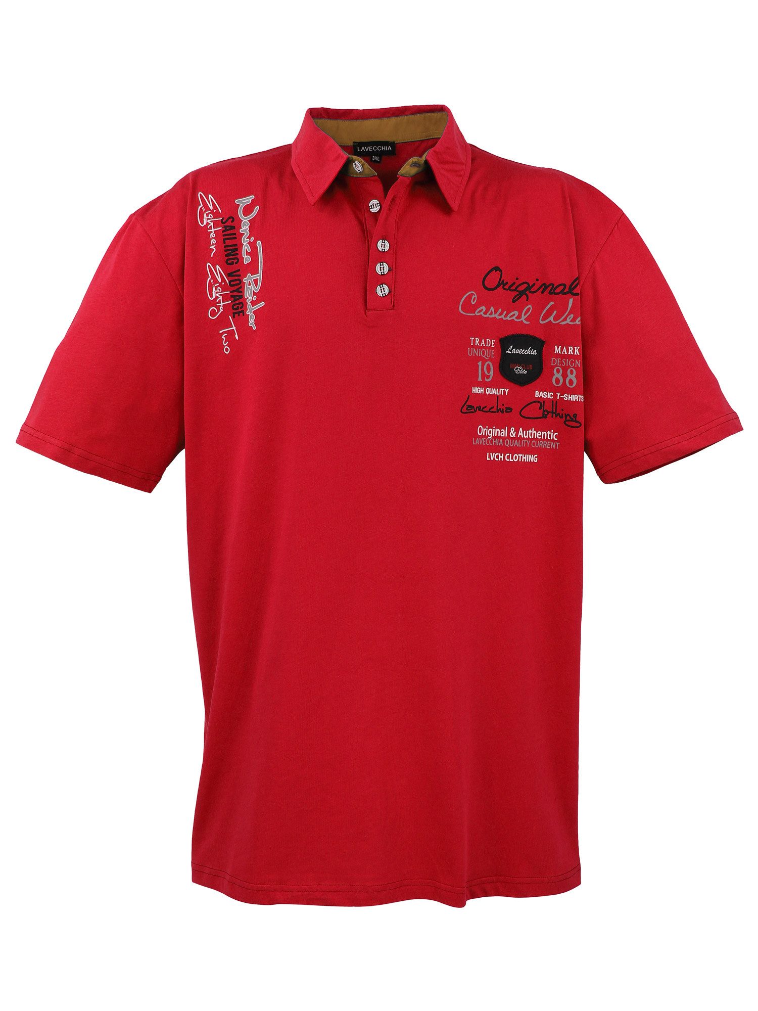 Lavecchia Poloshirt Lavecchia Herren Poloshirt LV-610 (Rot, 7XL) Herren Pol günstig online kaufen