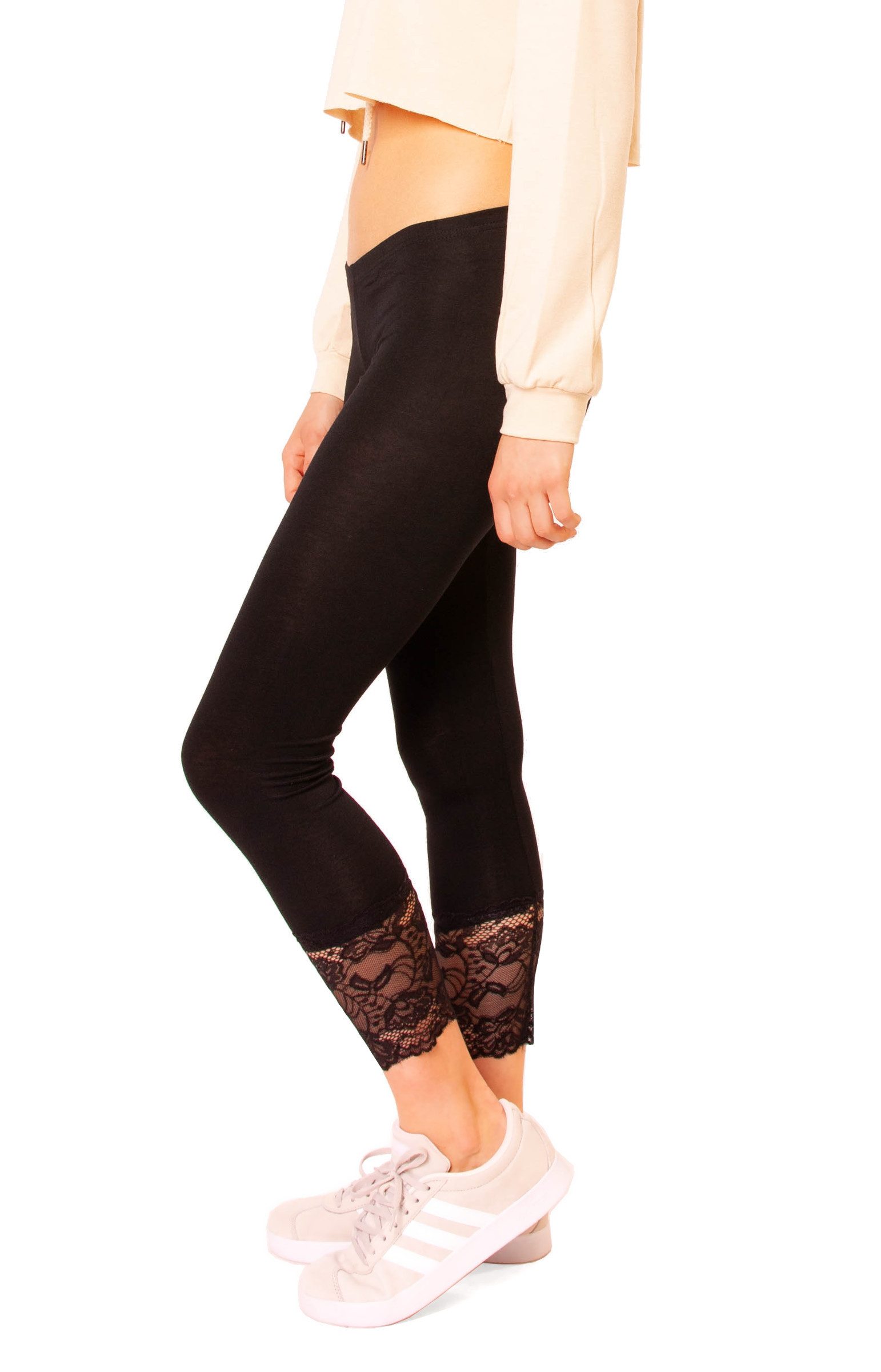 Muse Caprihose Capri Leggings mit Spitze 1078