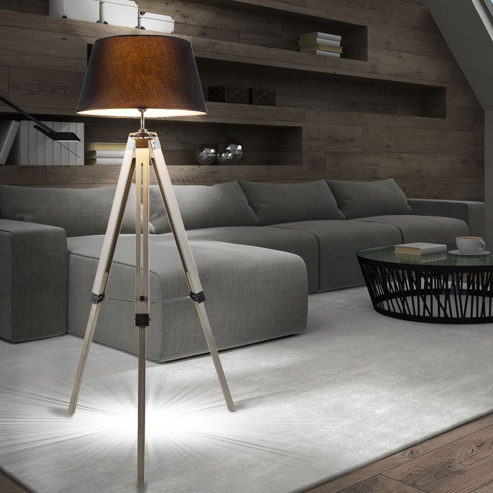GLOBO LIGHTING Stehlampe, Leuchtmittel nicht inklusive, Stehleuchte für Wohnzimmer grau Stehlampe Metall Standleuchte