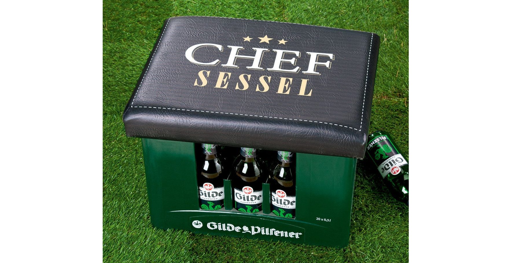 GILDE Sitzkissen Sitzkissen Sitz-Polster für Bier-Kasten, Chef Sessel