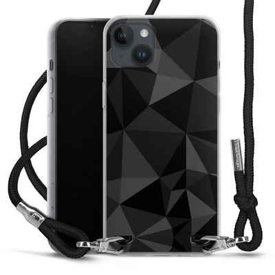 DeinDesign Handyhülle Geometric Muster Abstrakt Polygon Pattern Black, Apple iPhone 15 Plus Handykette Hülle mit Band Case zum Umhängen
