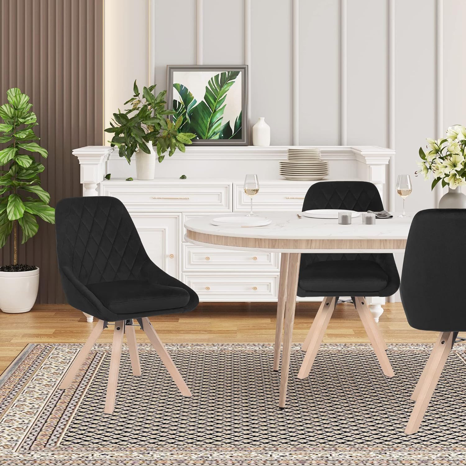 Woltu Esszimmerstuhl (4 St), Küchenstuhl drehbar, Beine aus Buchenholz günstig online kaufen