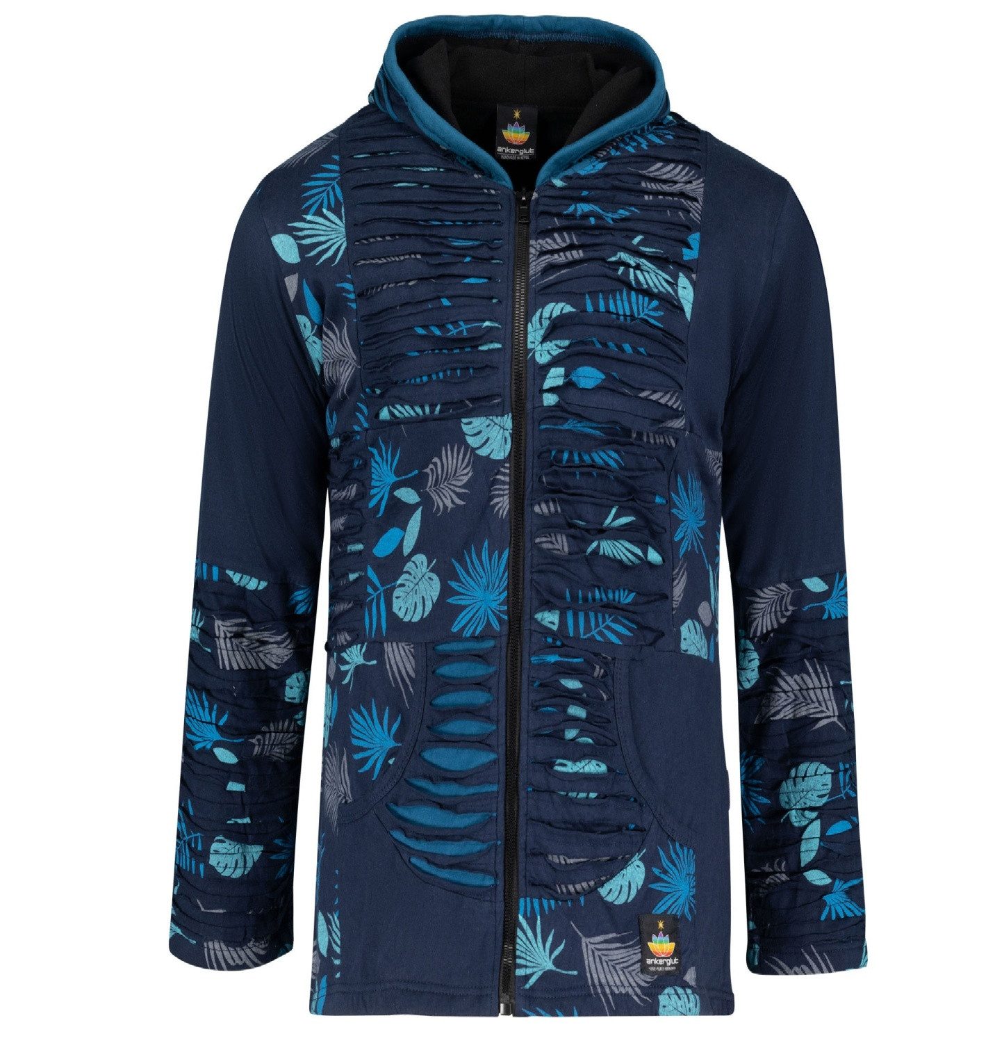 RennerXXL Fleecejacke Ankerglut Nepalherz Patchwork Mantel günstig online kaufen