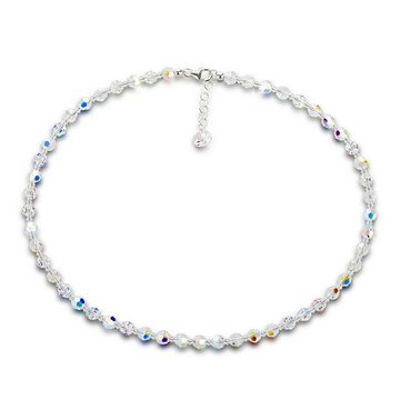 Schöner-SD Perlenkette 6mm Kristall Perlenkette Crystal Aurora Boreale, Made in Germany