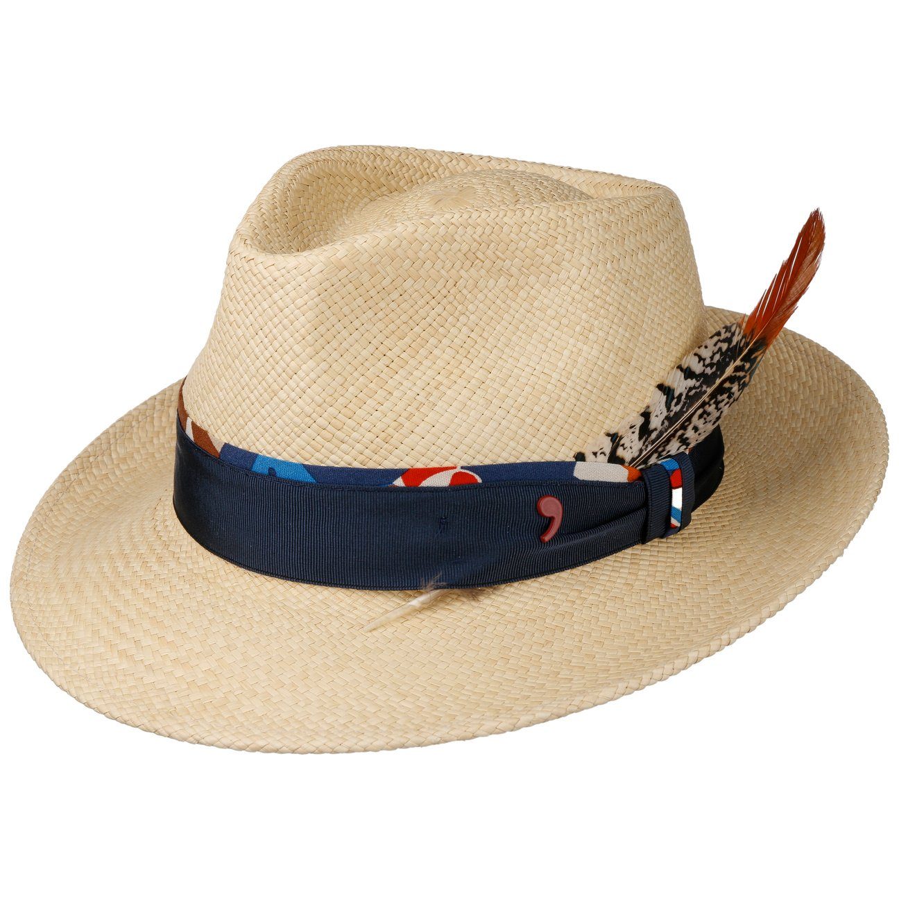 Damen Hüte Alfonso D´Este Sonnenhut (1-St) Panamastrohhut mit Ripsband, Made in Italy