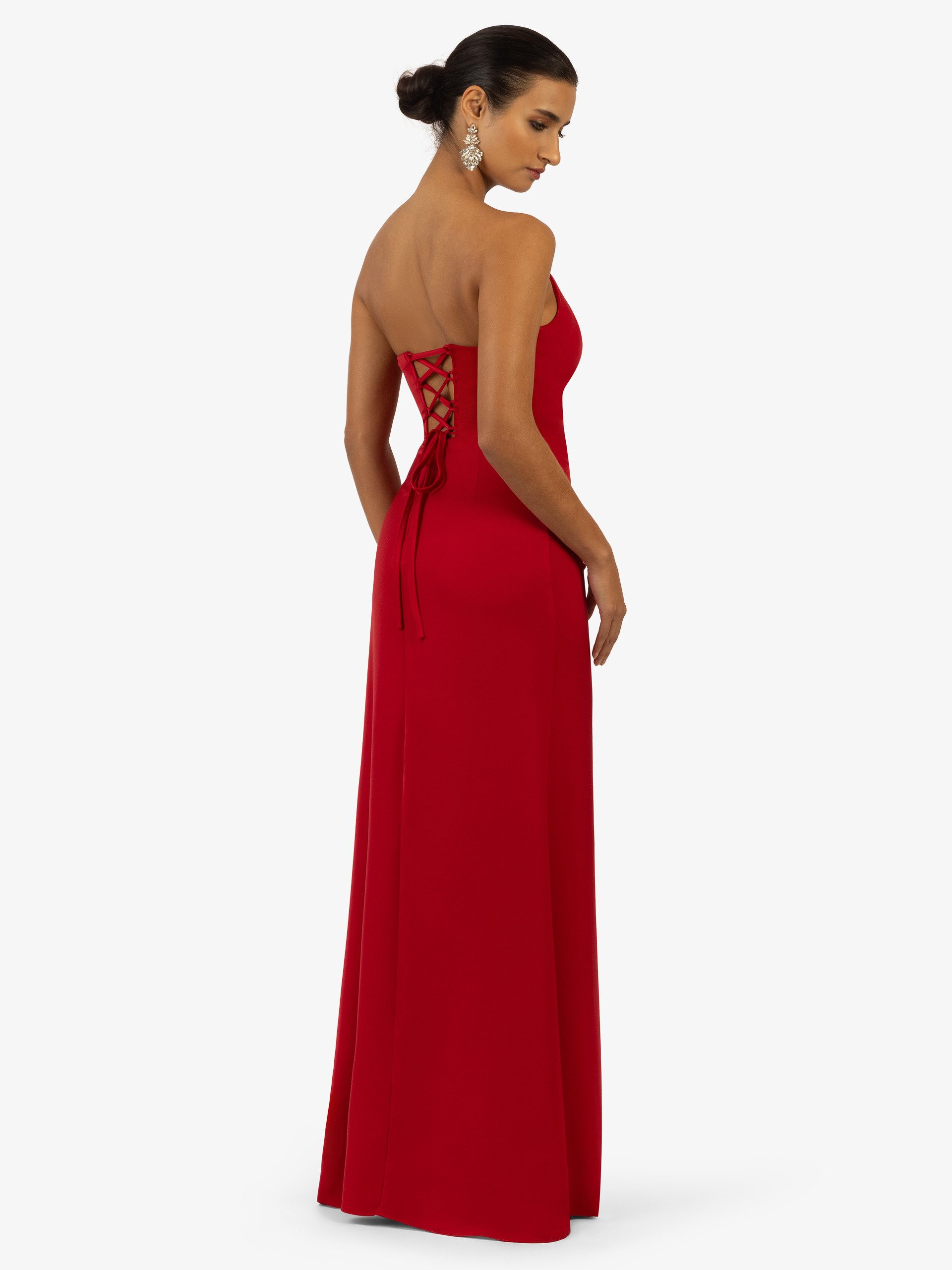 Kraimod Abendkleid mit Schnürrücken und Schlitz