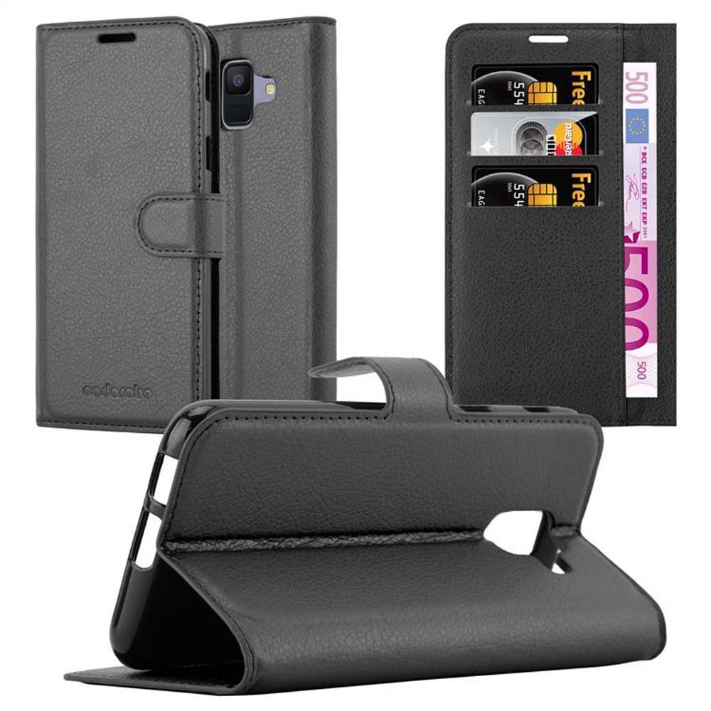 Cadorabo Handyhülle für Samsung Galaxy A6 2018 Hülle Samsung Galaxy A6 2018, Hülle Schutzhülle mit Standfunktion, Kartenfach und Magnetverschluss