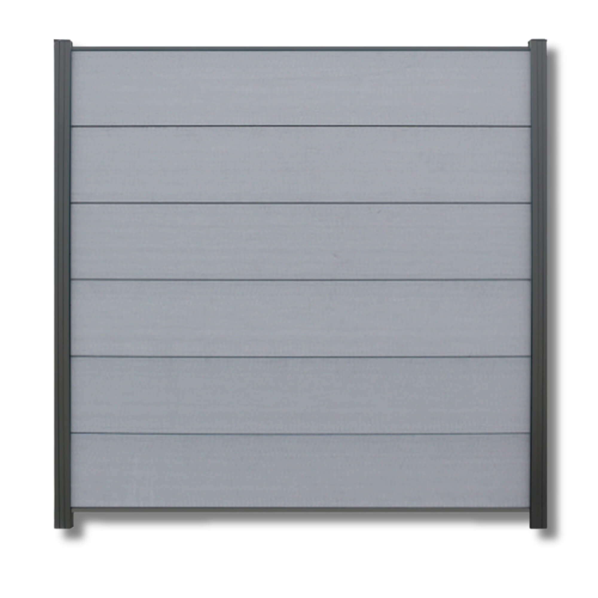 WPC Profi Zaun XL Komplettset grau Steingrau Sichtschutzzaun Paneele Jumbo 180x180cm, (Komplettset, mit Start- und Abschlussleisten, Pfosten und Zubehör)