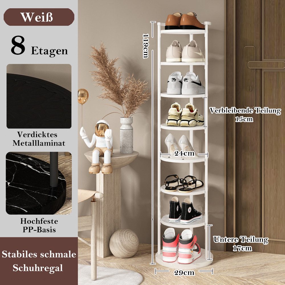 NUODWELL Schuhregal Vertikales Schuhregal, 8-stöckige freistehende günstig online kaufen
