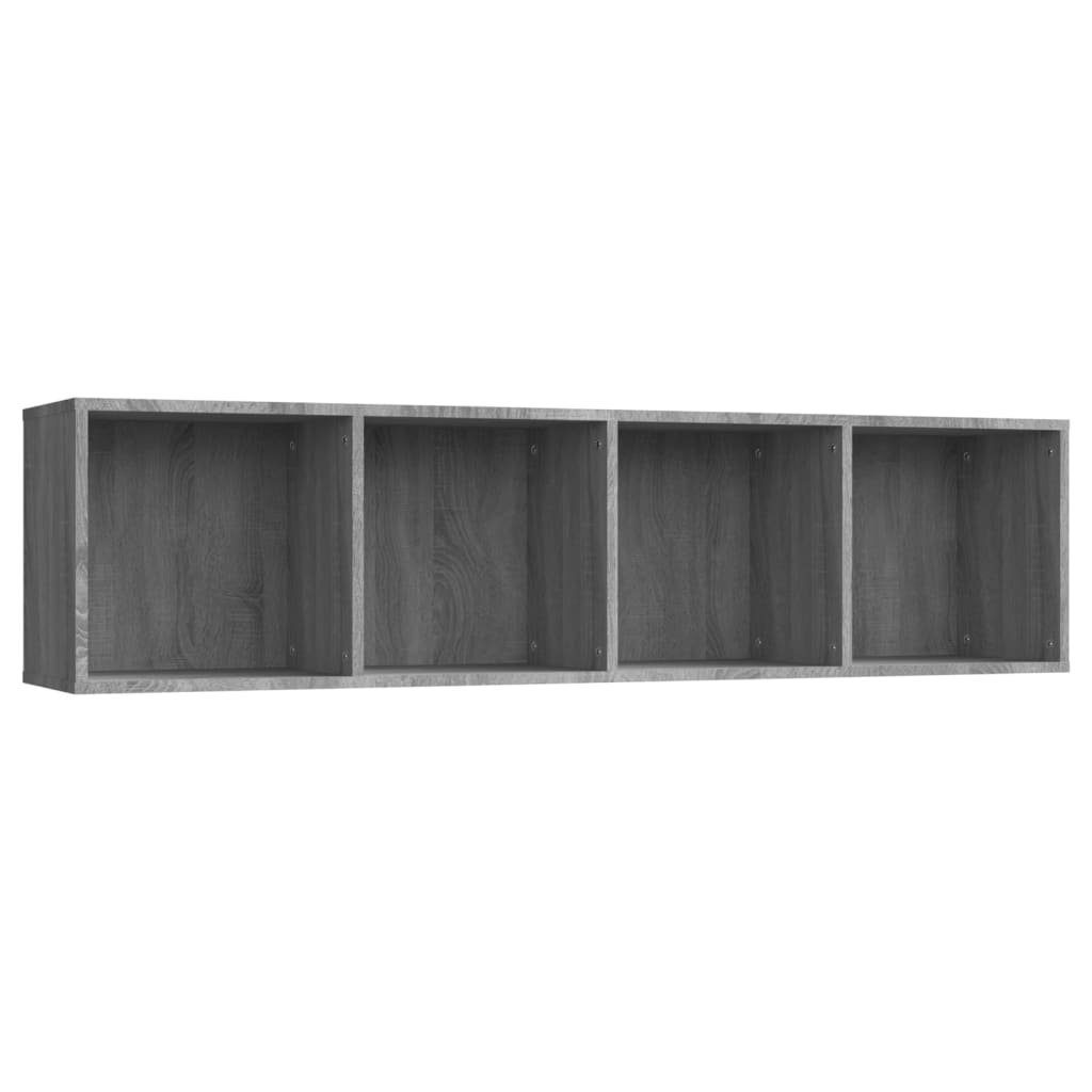 143x30x36 Sonoma Grau Holzwerkstoff Wandregal cm Bücherregal/TV-Schrank furnicato