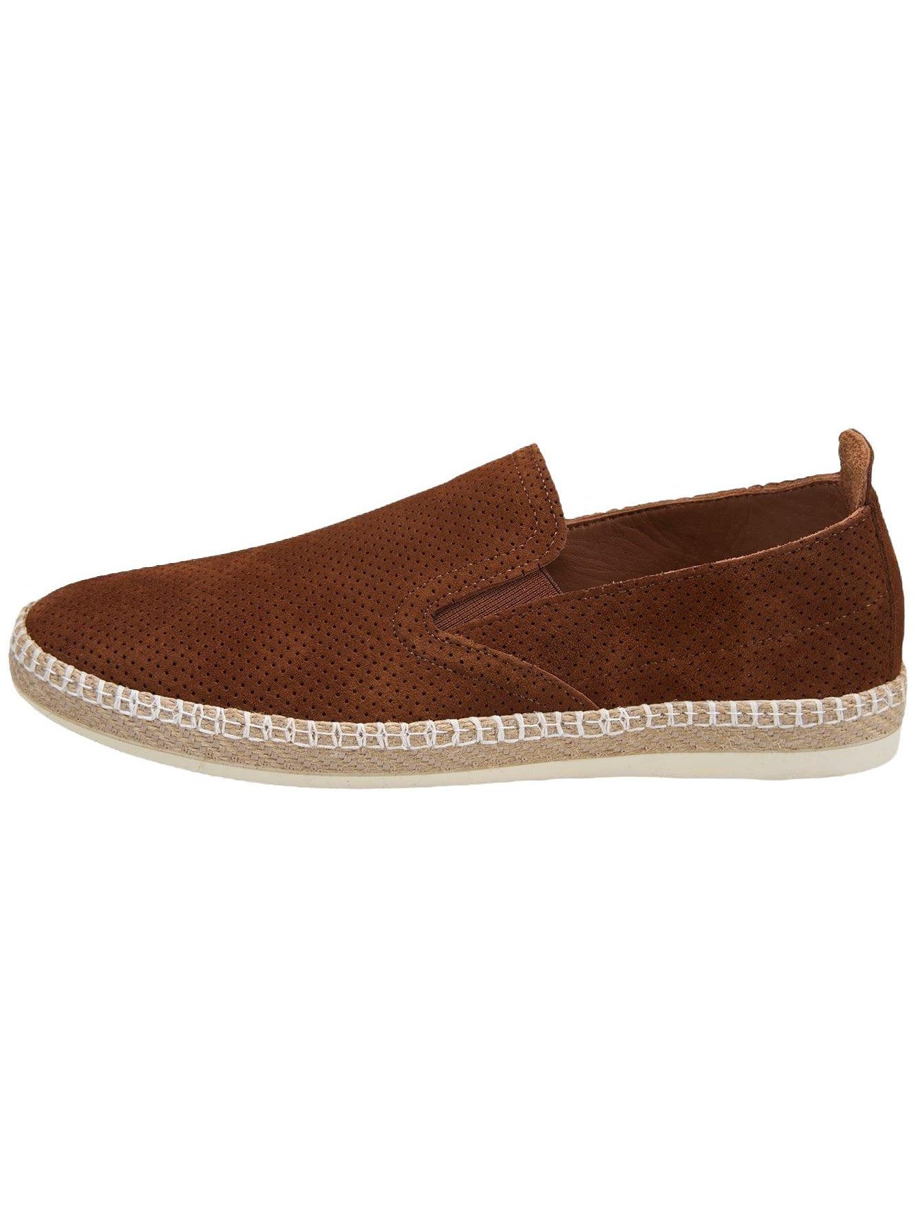 Desa Herren-Slipper aus Wildleder – Flacher Absatz, ohne Verschluss Daunenschuh