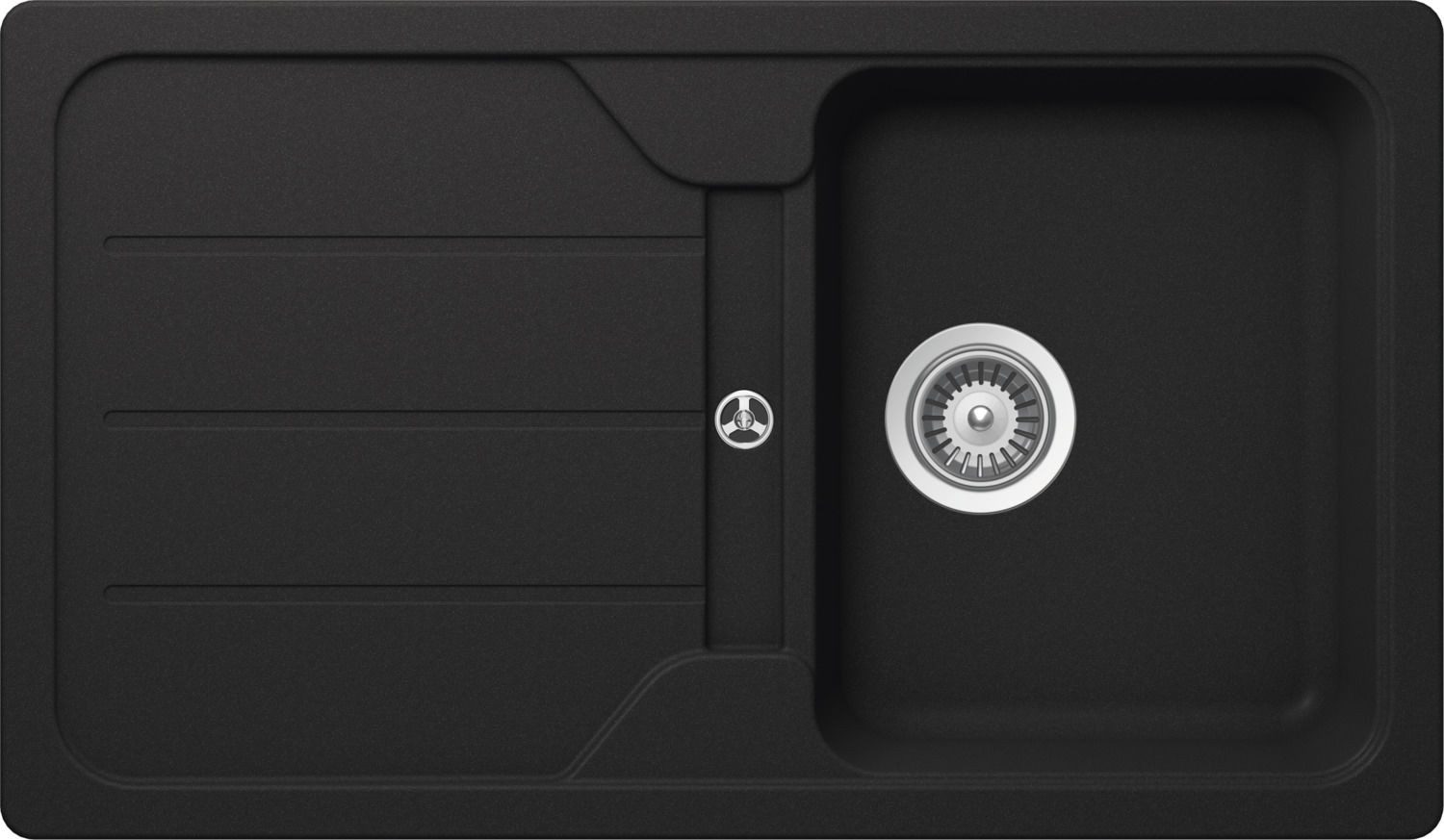 Victory Granitspüle SR860 schwarz 860 x 500 mm reversibel inkl. Drehexcentergarnitur