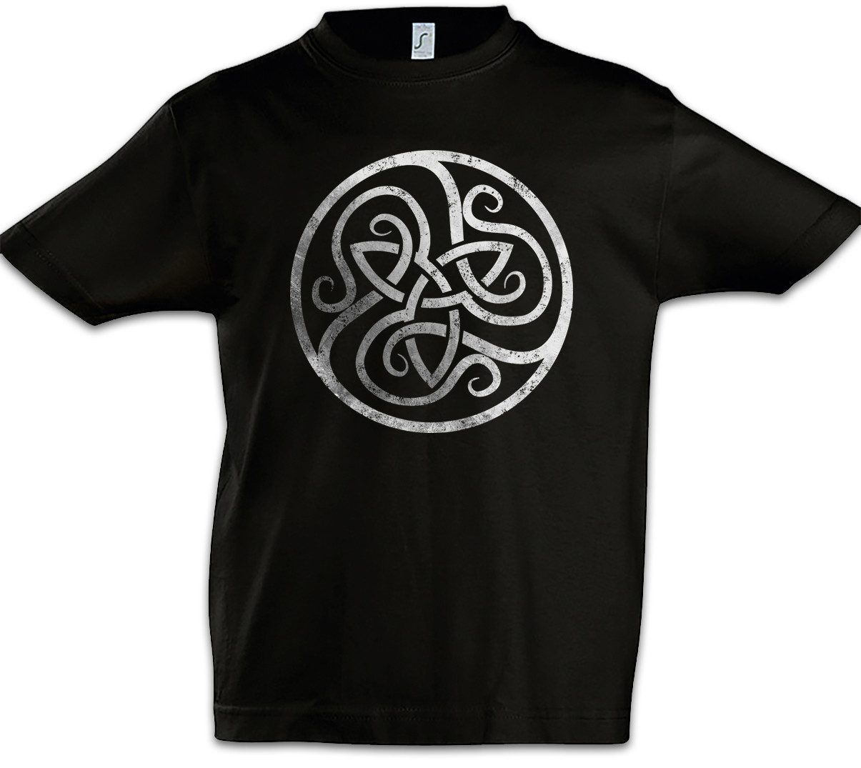 Print-Shirt Celtic Circle Kinder T-Shirt Kelten Knoten Keltisch Kreuz Cross Runen