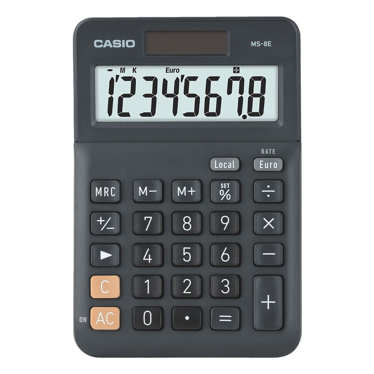 CASIO Taschenrechner MS-8E, mit angewinkeltem Display, 8-stellig