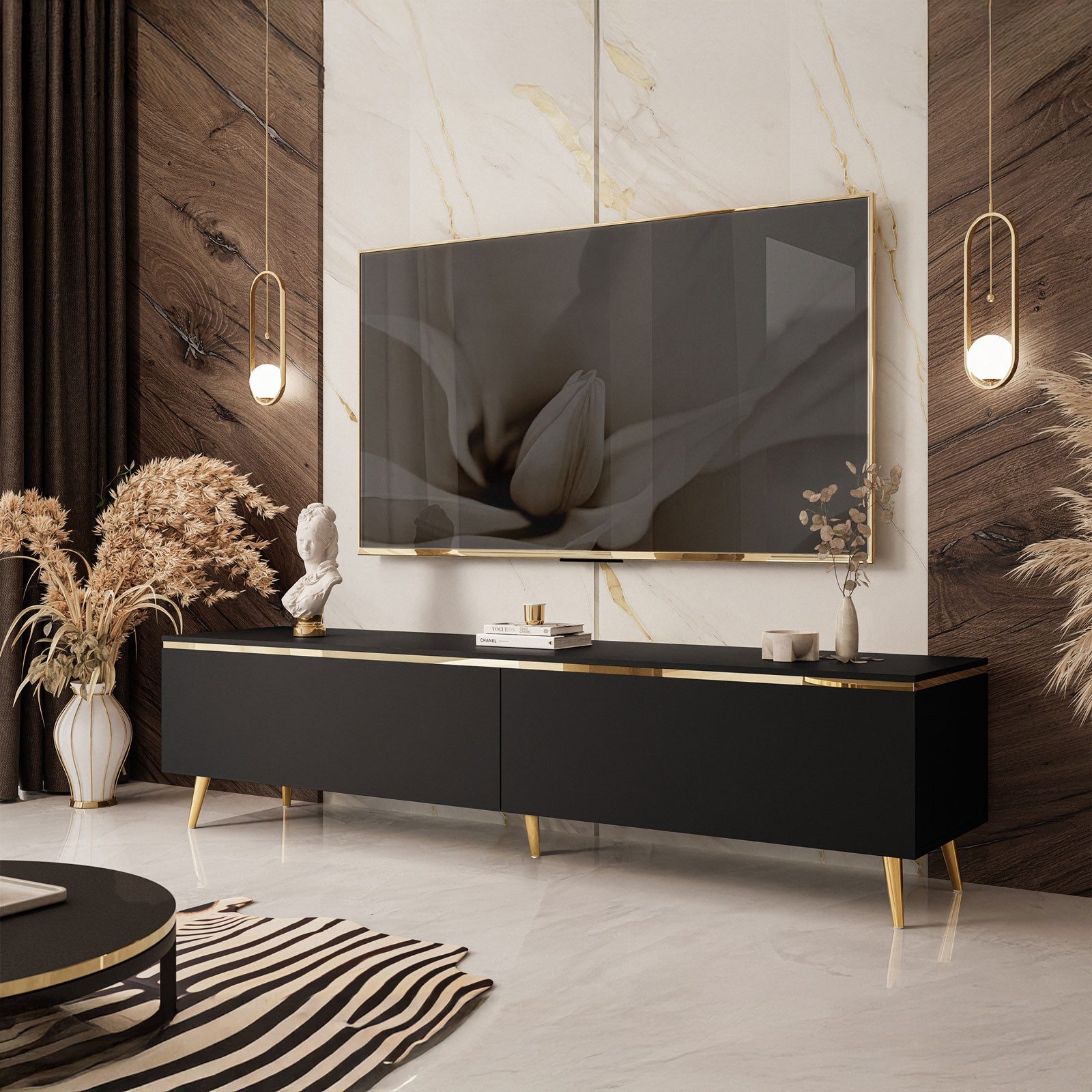 Lookway TV-Schrank AURORA Schwarz matt günstig online kaufen