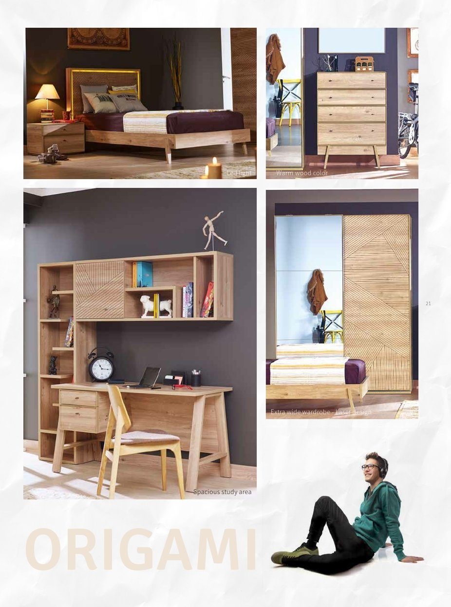 Möbel-Lux mit Schreibtisch Schubladen Almila Origami,