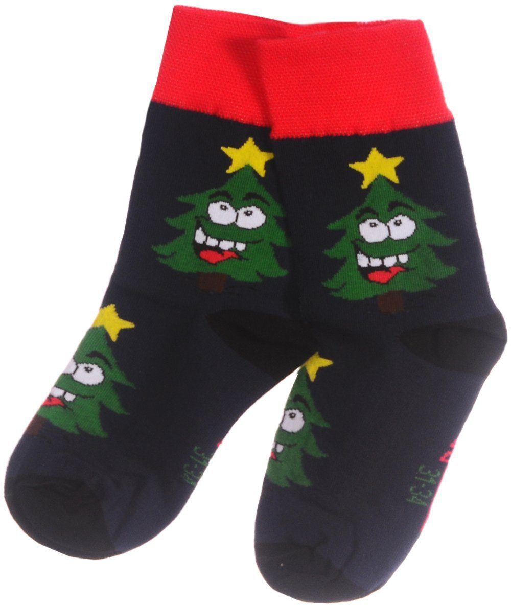 Paar Strümpfe Socken 42 38 Weihnachtssocken für Familie, die 1 35 ganze Martinex Socken 37 39 46 weihnachtlich Blau_Tannenbaum 31 43